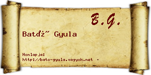 Bató Gyula névjegykártya